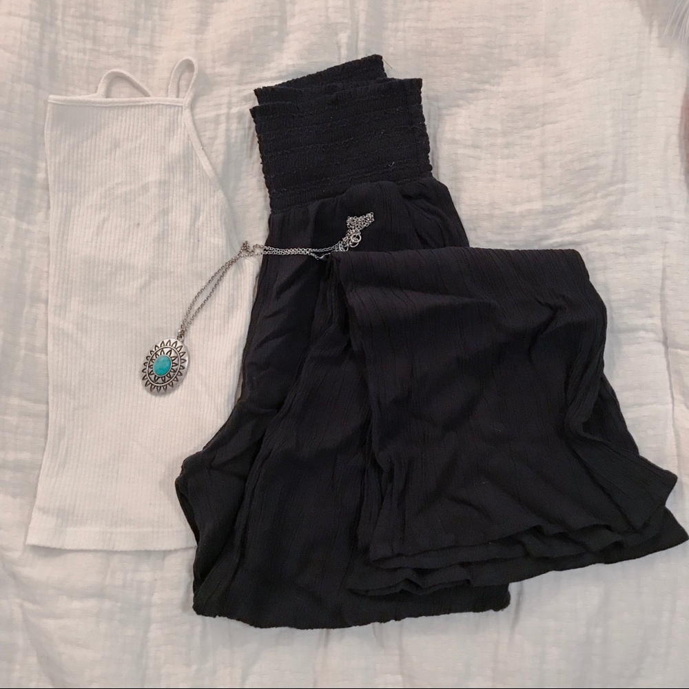 High Waisted Black Palazzo Pants